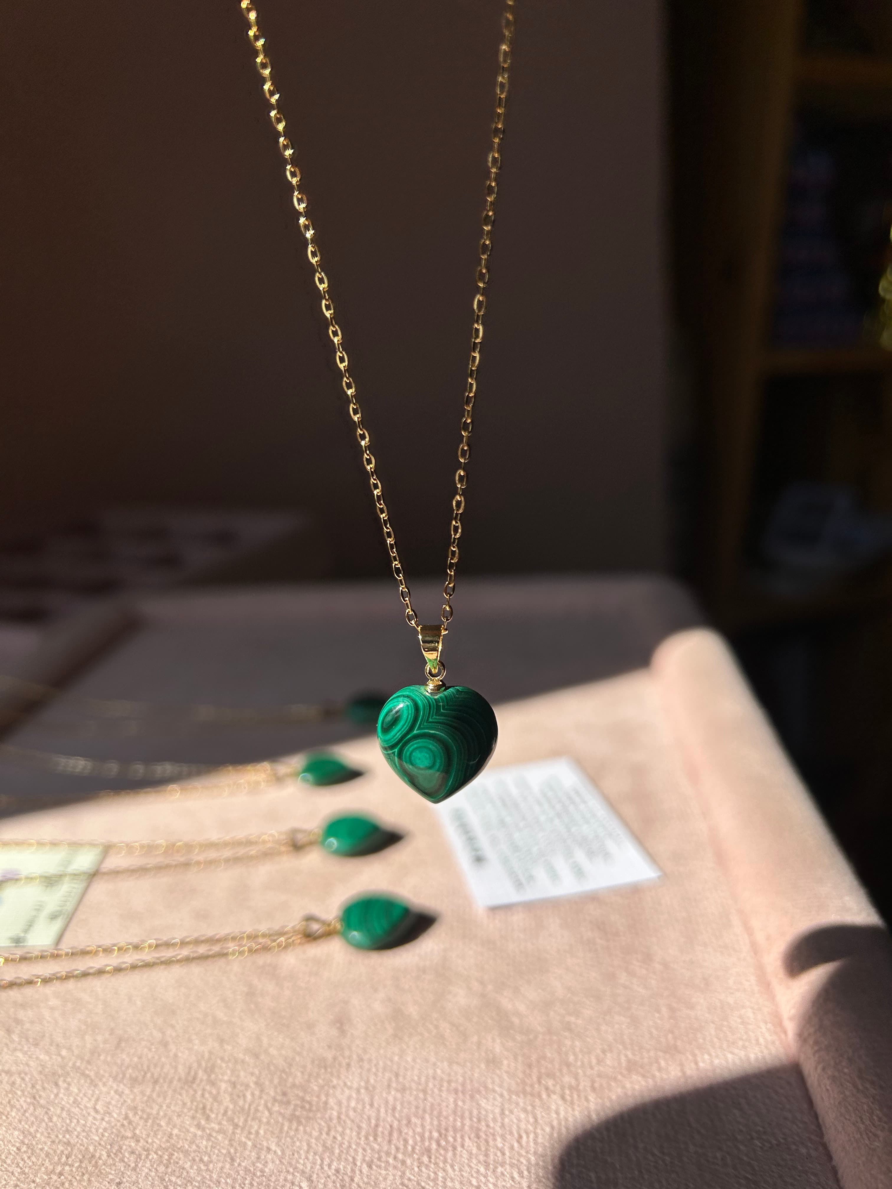 Collier cœur Malachite