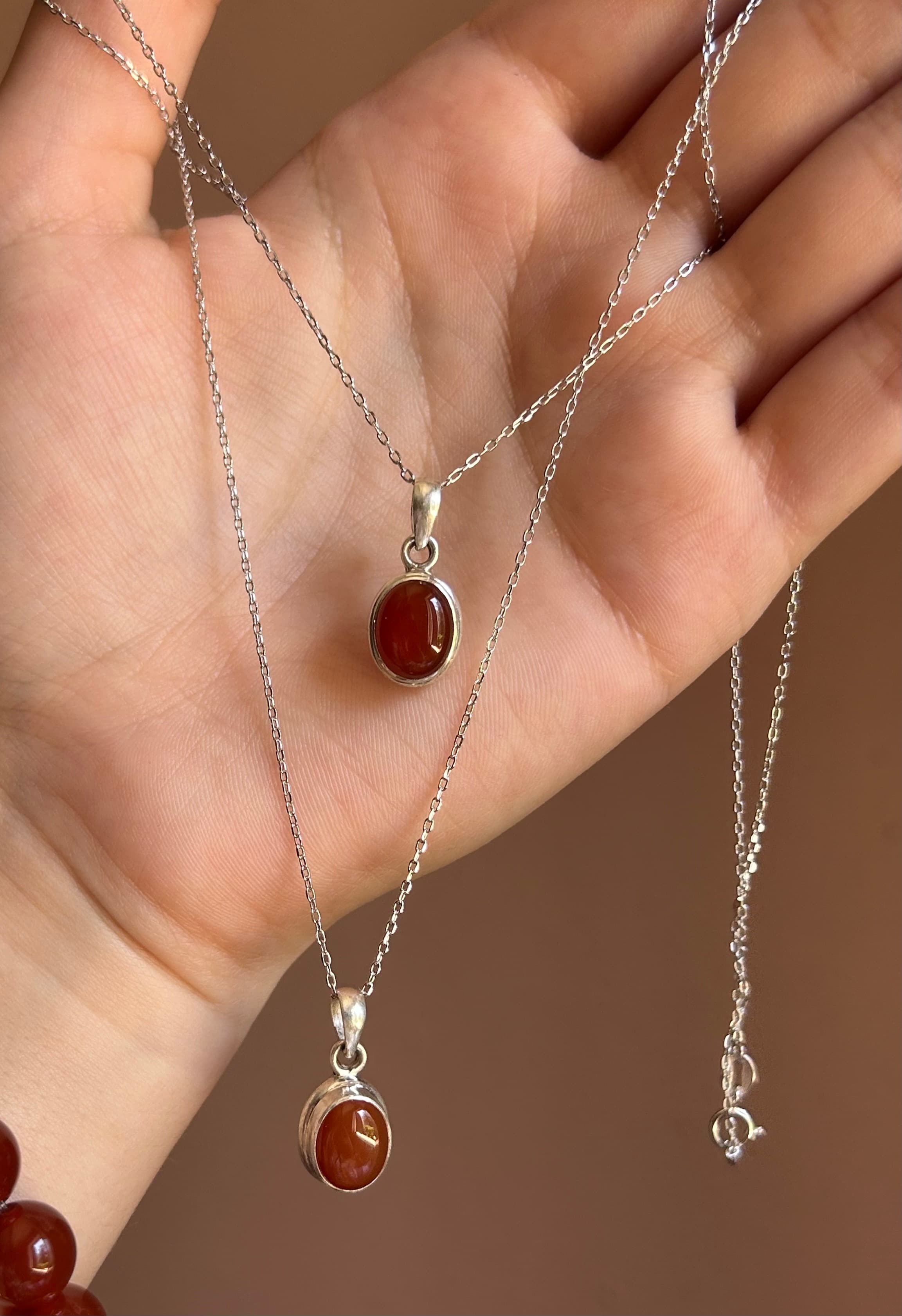 Collier cornaline